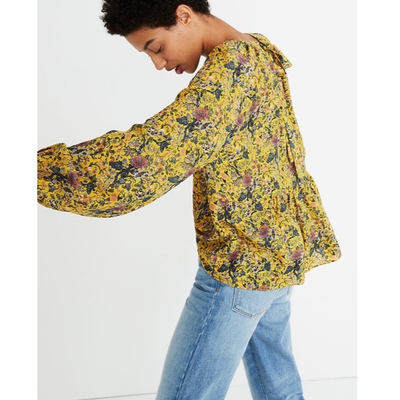Madewell x Karen Walker Silk Print Gennaker Top - Picture 4 of 15
